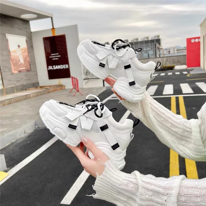 802增高粉色小个子网面新款增高6cm透气802真皮老爹鞋女A10