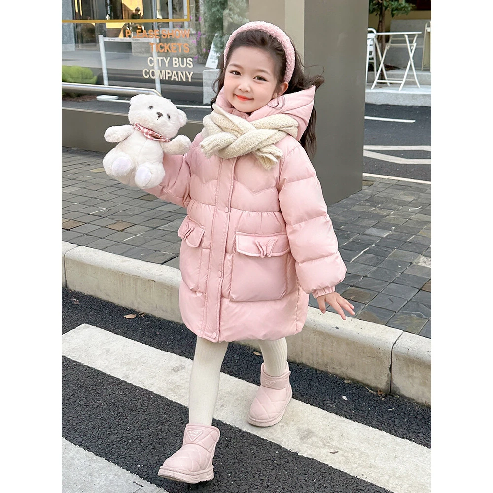 巴拉巴拉恩女童羽绒服中长款2024新款冬季洋气儿童装秋冬款外套加