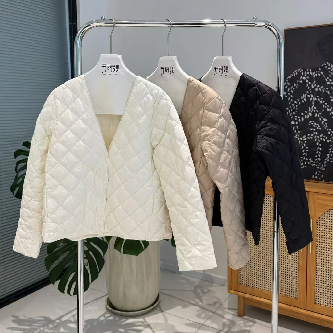 18431【大衣伴侣】冬季保暖内搭可外穿菱形格绗缝小外套短款百搭