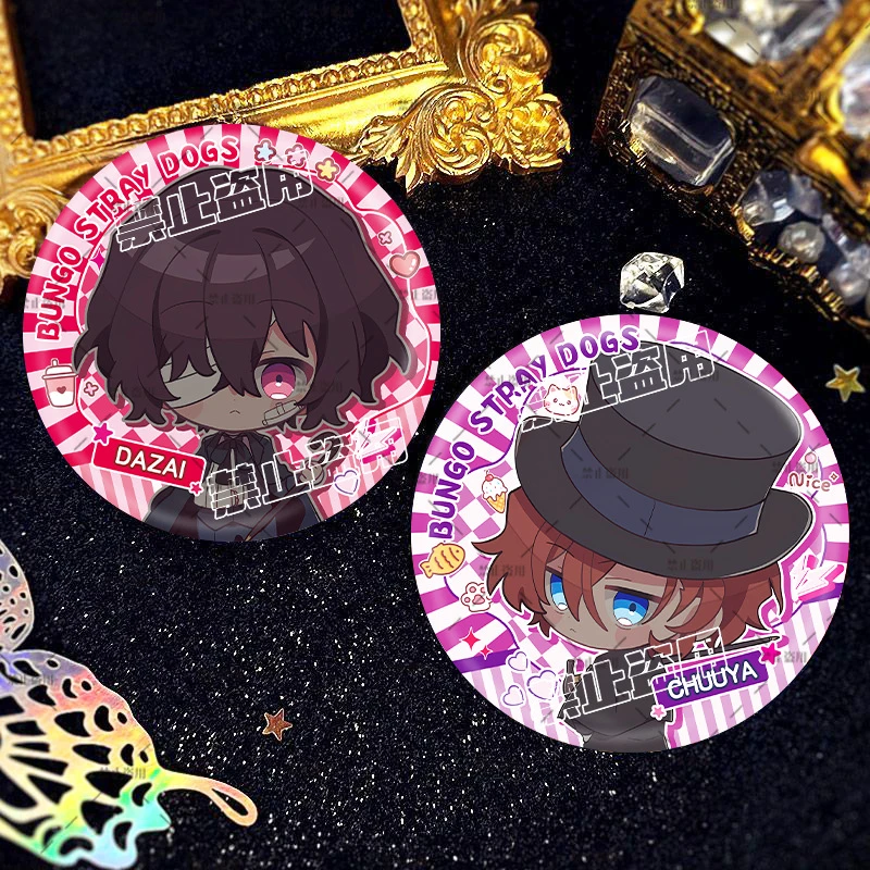 文豪野犬周边吧唧太宰治中原中也二次元动漫礼物双闪反光徽章谷子