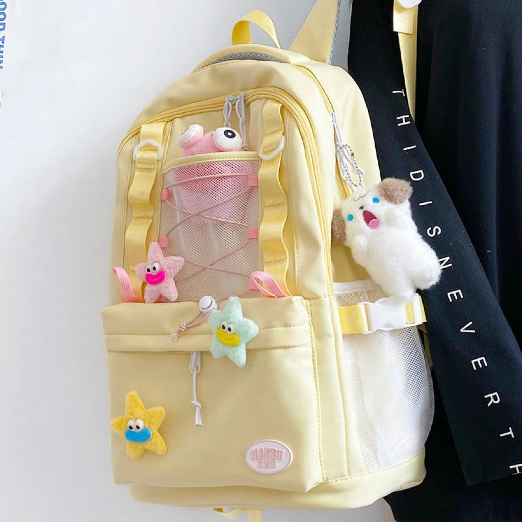 书包女ins森系百搭韩版初中高中大学生大容量高颜值耐脏双肩包女