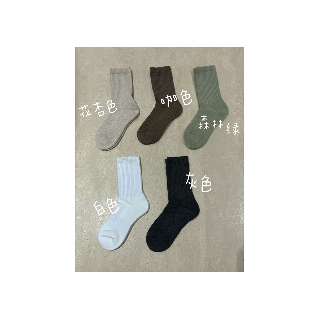【大C严选】北欧单！秋冬加厚毛圈底坑条无骨中筒堆堆袜~