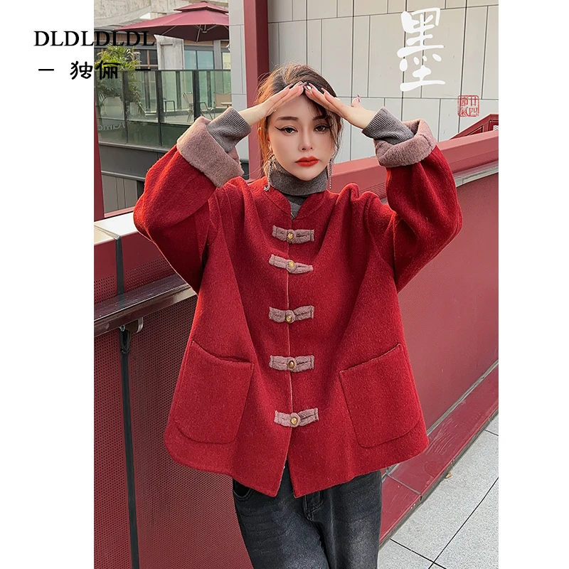 秋冬新款外套短款显高小个子国风设计款