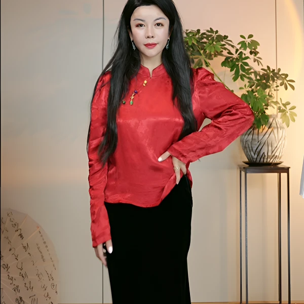 【玫瑰】醋酸宋锦苏工流苏中式女装女装设计美学穿搭暗纹光泽感初白