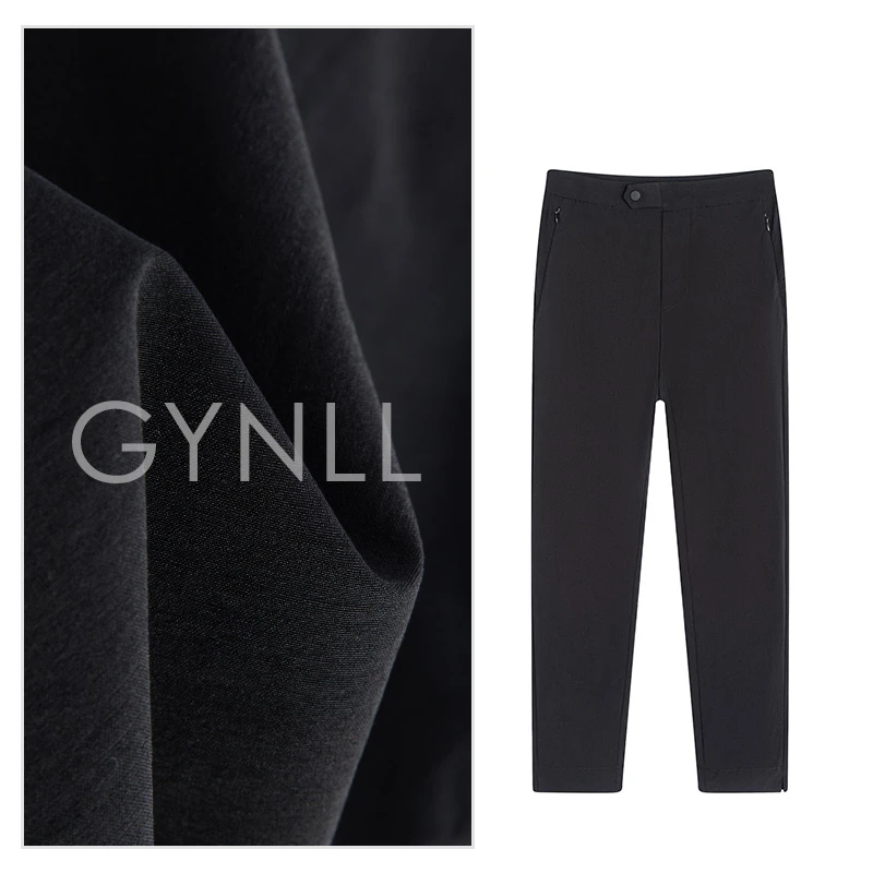 黑色纸皮裤休闲时尚直筒修身纯色微弹铅笔裤女薄款九分小脚裤