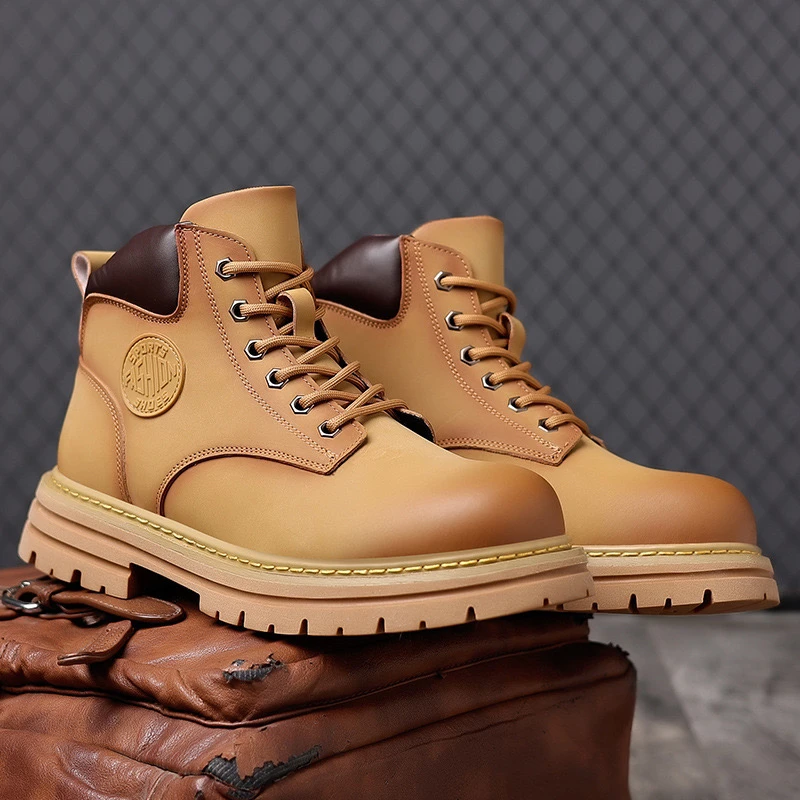 【3501-靴】冬季新款真皮马丁靴英伦风机车靴高帮皮靴男士工装靴男