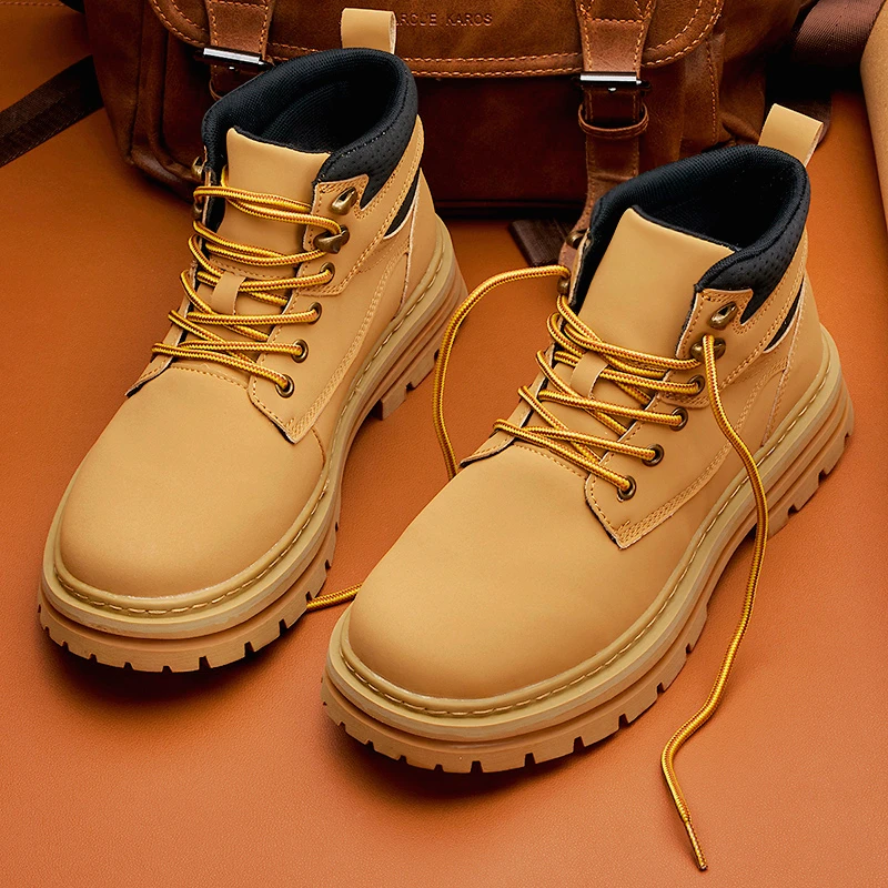 寒潮来袭2025秋冬季时尚潮流百搭舒适简约潮范儿时尚休闲马丁靴男