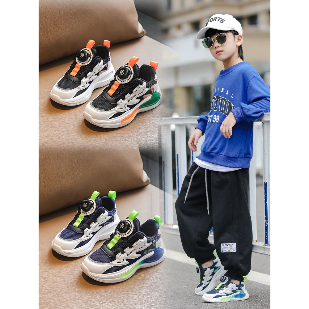 耐克男童鞋子2024年春秋新款加绒儿童鞋中大童学生男孩纽扣运动鞋