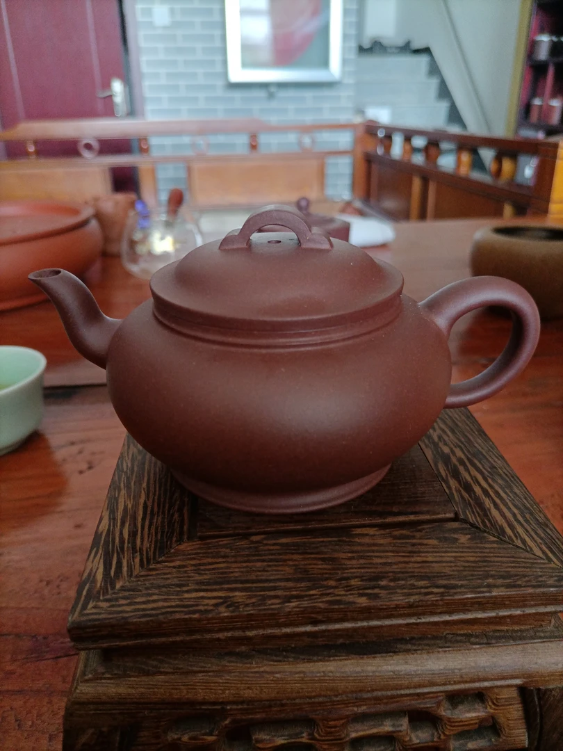 喀左紫砂 40 目 紫泥云桥壶半手工制作