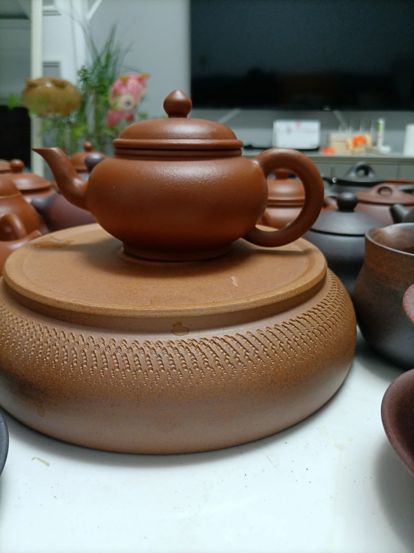 茶具喀左紫砂粗砂红泥笑樱壶拉坯全手工