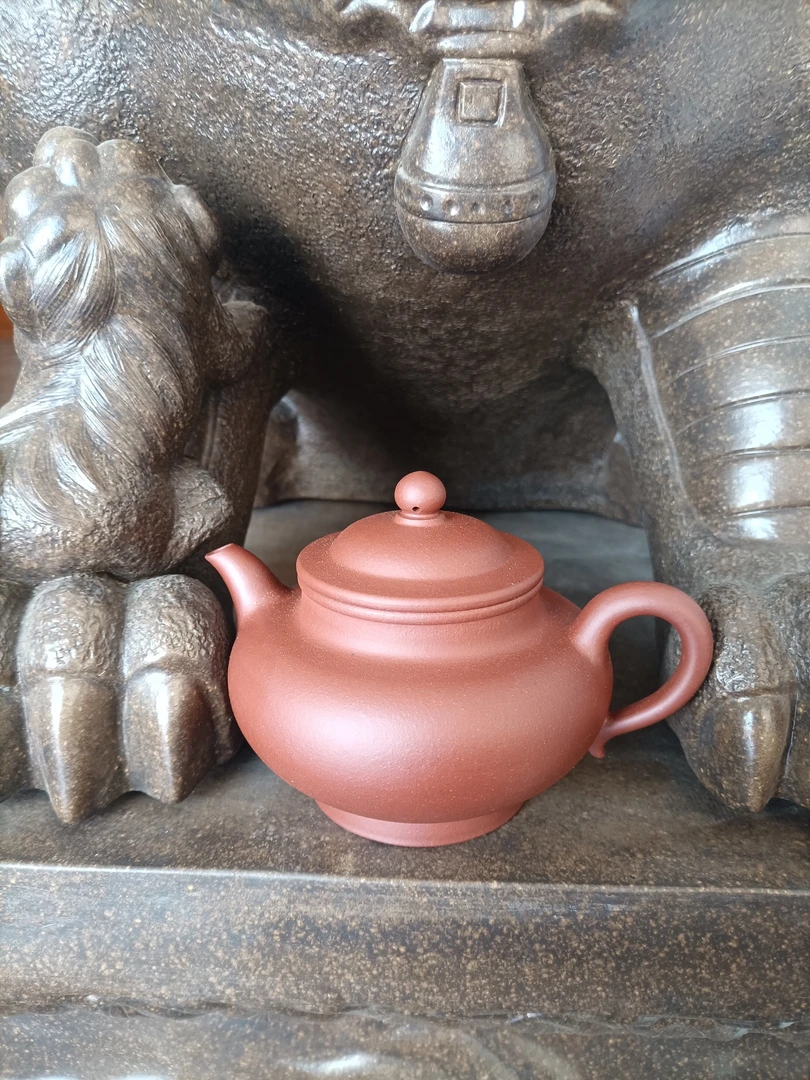 喀左紫砂 40 目 紫泥束腰宫灯壶半手工 260 毫升