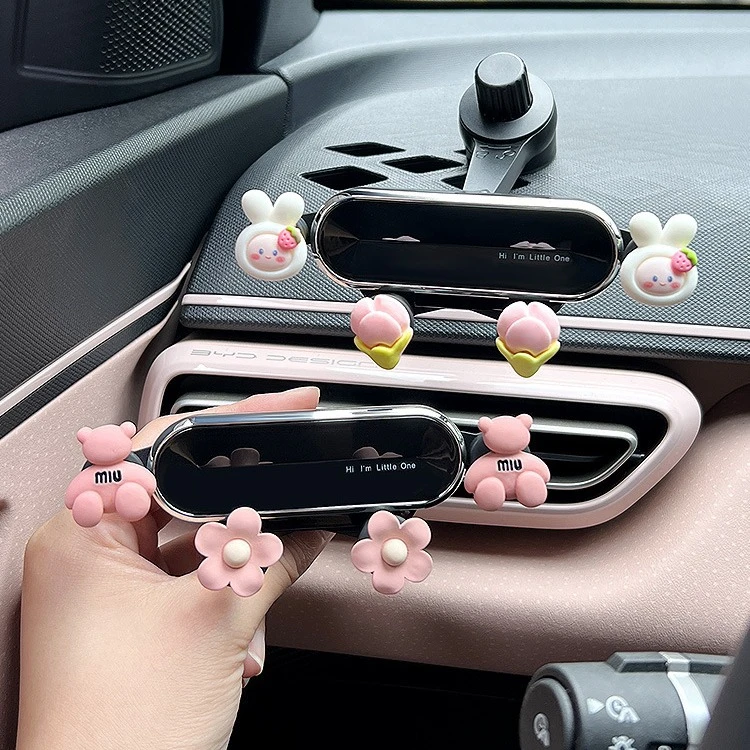 比亚迪海鸥车载手机支架新款车用不挡出风口汽车导航架可爱支撑架