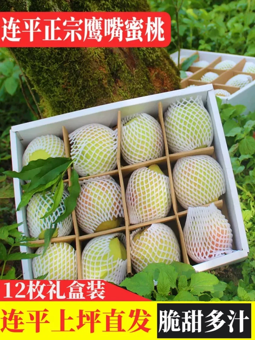 【高端礼盒装】正宗广东河源上坪鹰嘴蜜桃基地当季水果脆甜京东包邮