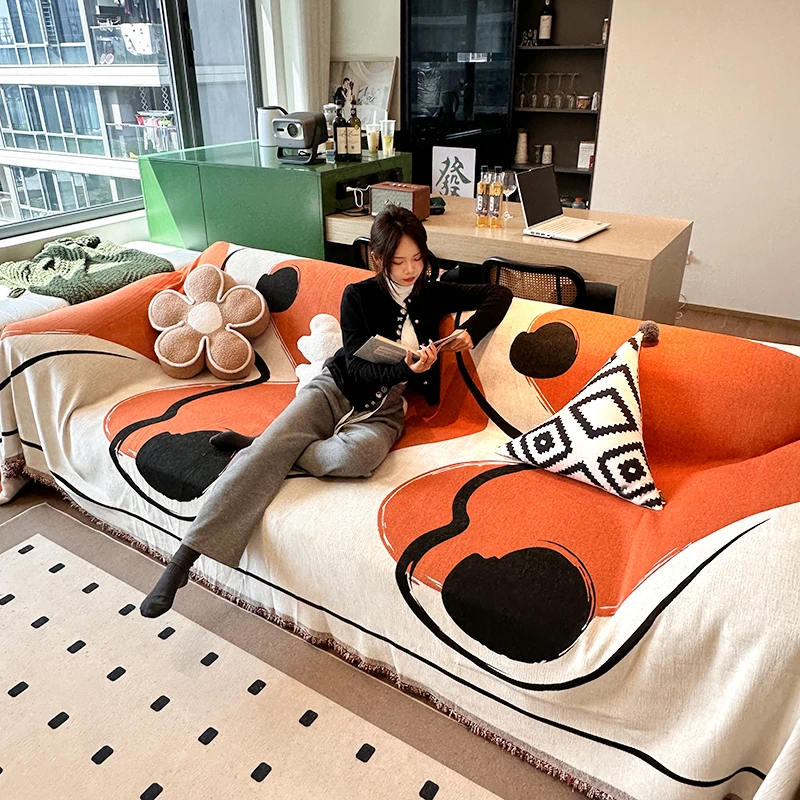 也米雪尼尔沙发盖布四季通用防滑全包防猫抓双面用盖巾