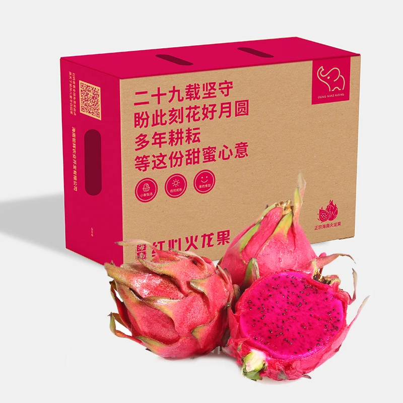 海南红心火龙果小象果园当季现摘红肉新鲜水果清甜多汁现发