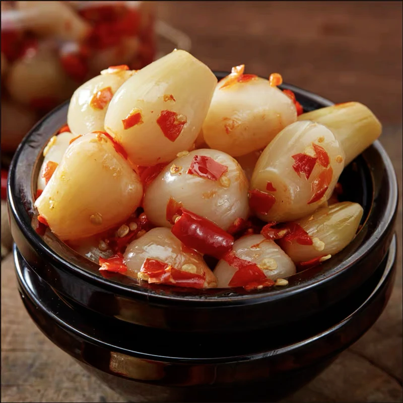 湖南新化特产酸辣新鲜开胃藠头500克一瓶