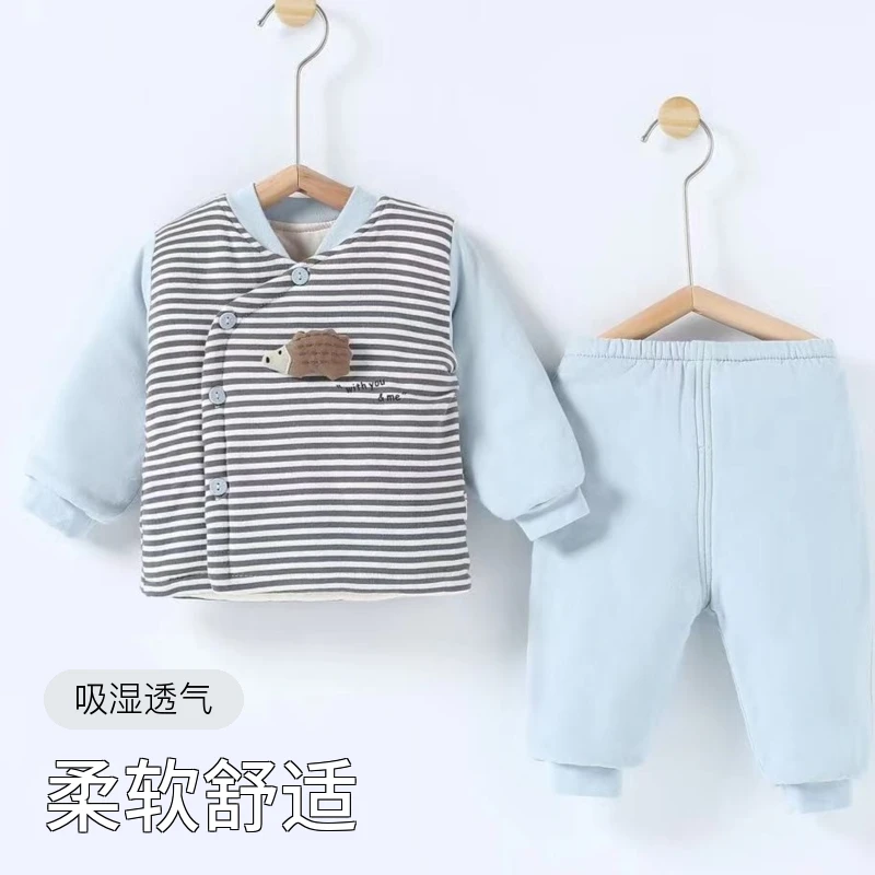 棉内胆儿童春秋长袖纯棉宝宝保暖棉花婴幼儿立领偏襟开裆套秋冬季