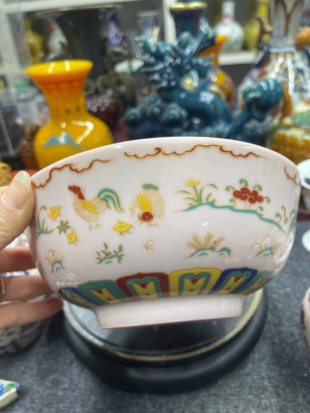 多字款满工红胎鸡缸碗赏碗