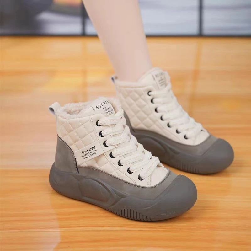 【新疆包邮】24年新款冬季新款高帮厚底加棉短靴B-9