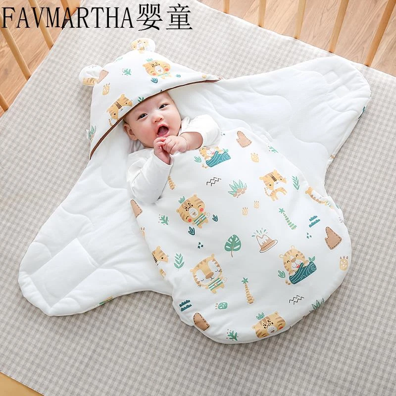 FAVMARTHA包被婴儿初生秋冬季厚款外出包裹被新生儿抱被宝宝防惊