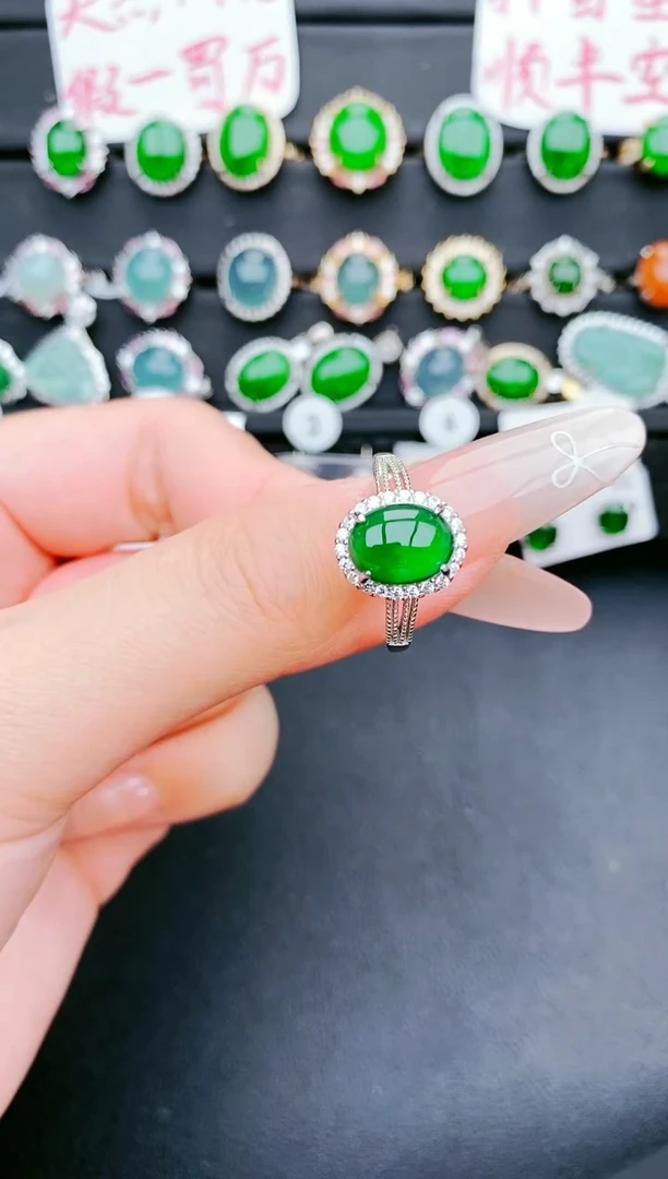【闪购商品】翡翠戒指银S925镶嵌111111111