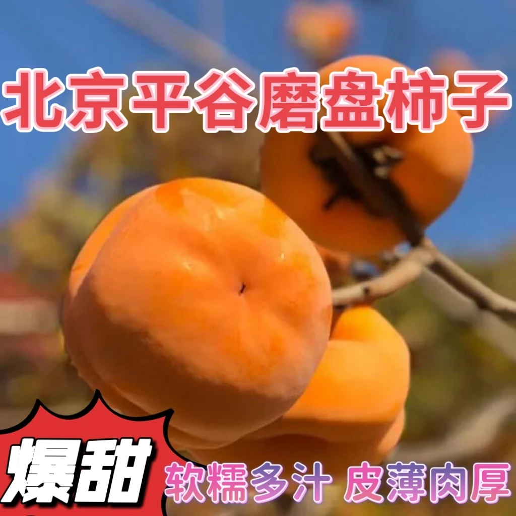 特大磨盘柿整箱爆甜懒柿磨盘盆柿当季水果软柿子新鲜5斤整箱包邮