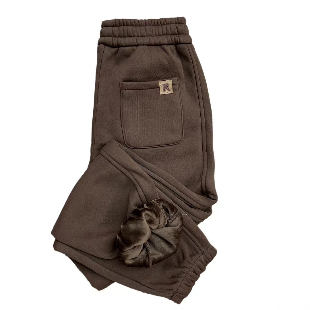 加绒加厚小个子宽松百搭洋气休闲裤冬季新款显瘦九分运动裤