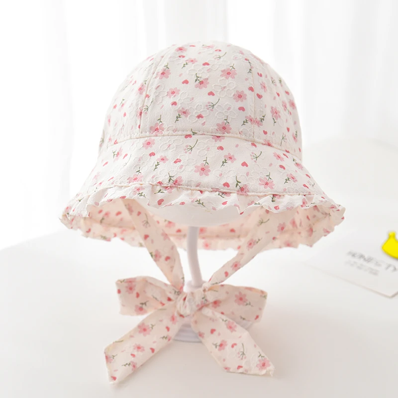宝宝帽子新生儿女遮阳帽春秋薄款小月龄夏季防晒帽韩系可爱公主帽