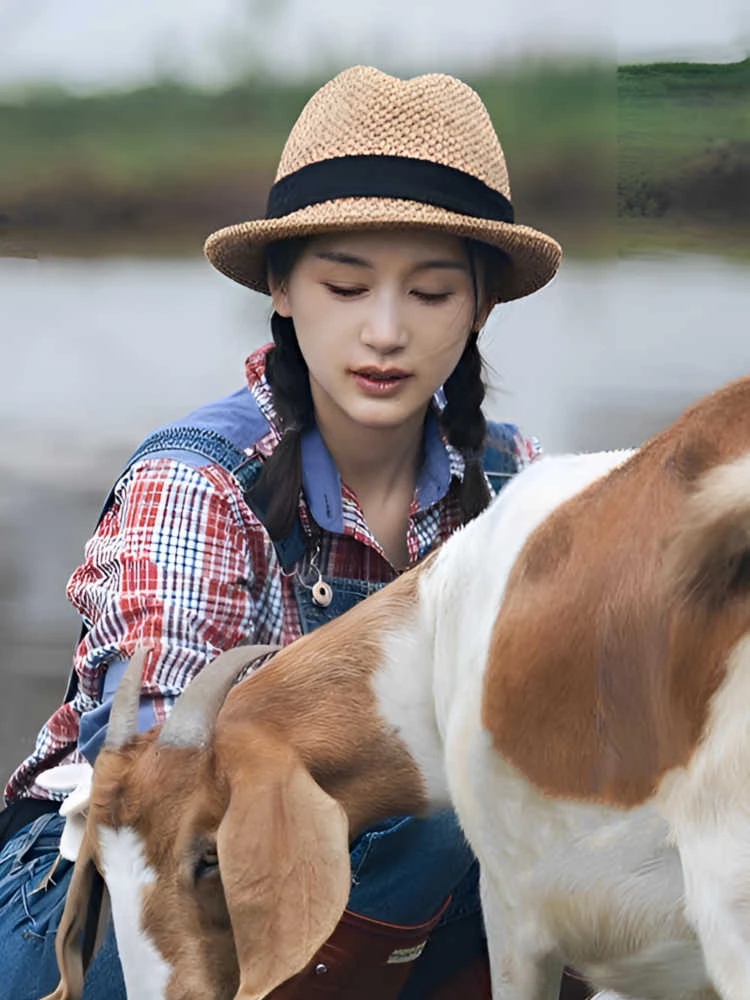 时尚英伦风手工小帽檐爵士帽户外旅游遮阳防晒小礼帽遮阳草帽帽子