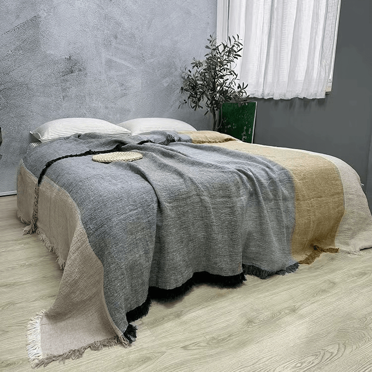 屋里进 出口拼色盖毯 220*245cm