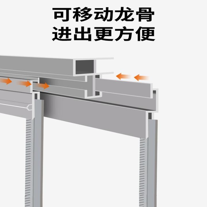 磁吸门帘轨道可移动滑道PVC软空调帘平移推拉折叠双轨道龙骨配件