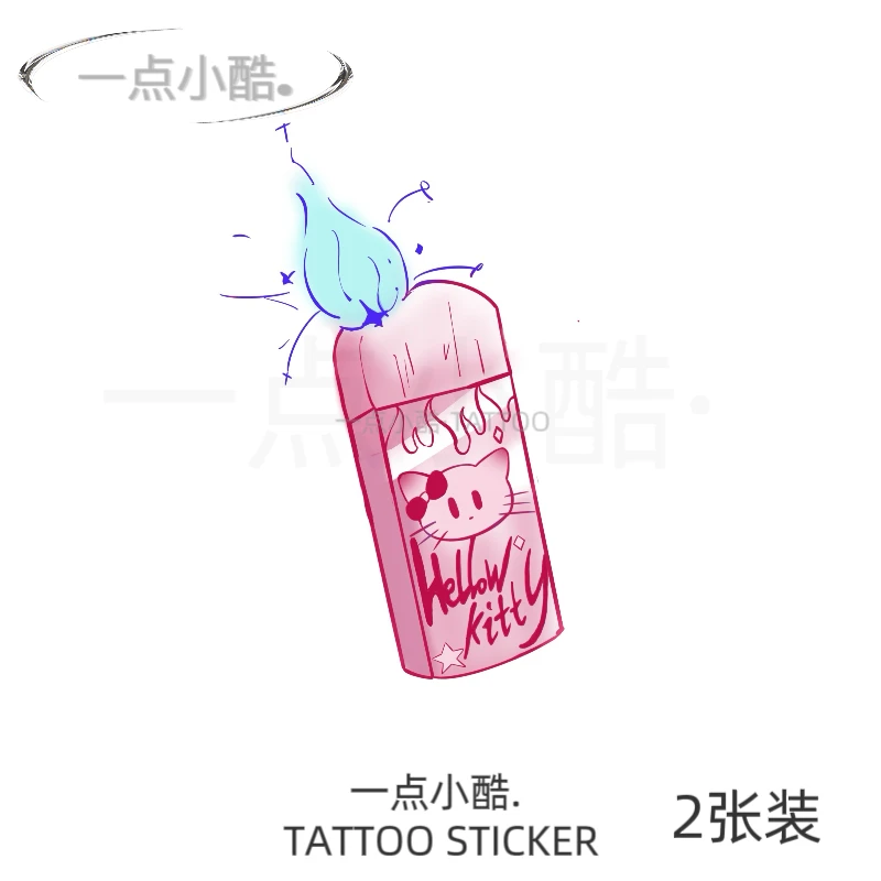 一点小酷. KT打火机 ins风小清个性彩色防水手臂女原创纹身贴