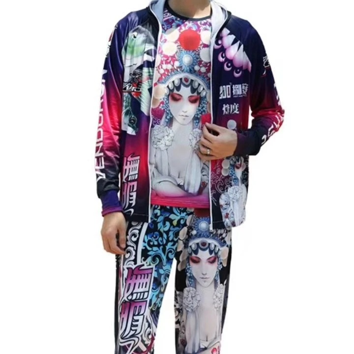 800度冰丝钓鱼服外套套装运动时尚户外连帽防晒服垂钓