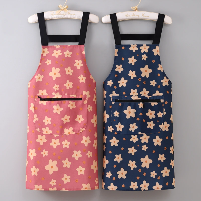 帆布围裙耐磨加厚防污家用新款年轻时尚洋气罩衣透气工作大人围腰