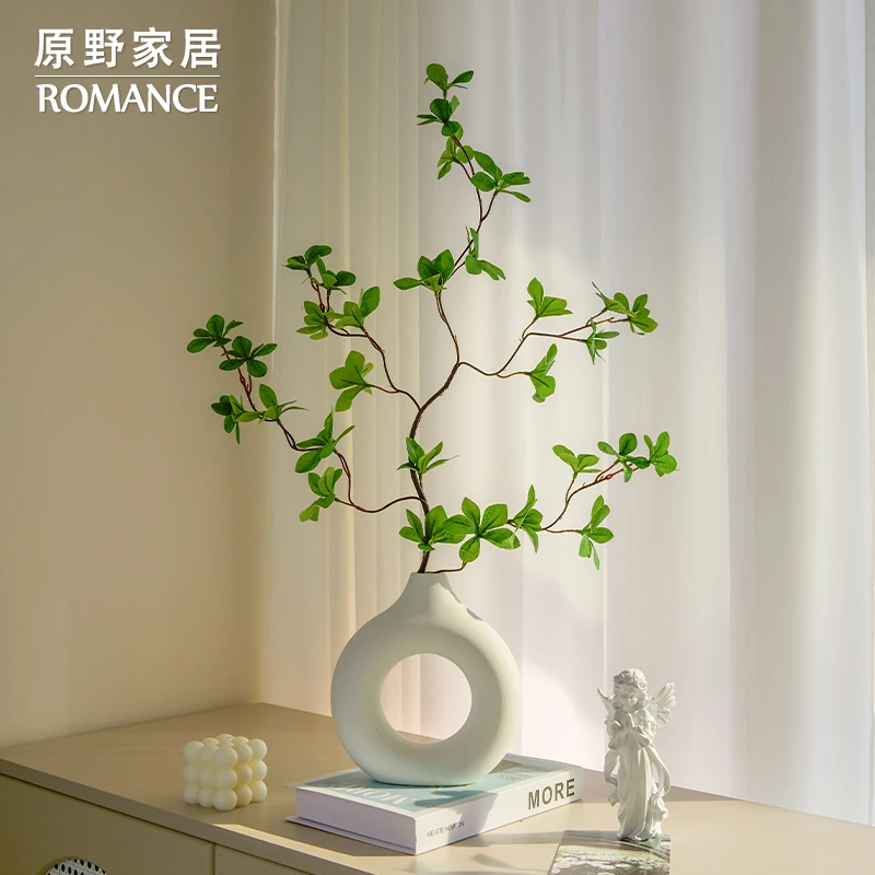 禅意吊钟仿真绿植 假植物北欧风中式餐桌插花电视柜装饰品摆件