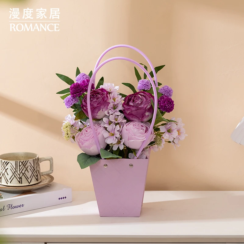 挂饰玫瑰仿真花 绢花轻奢客厅桌面假花餐桌高级感花艺