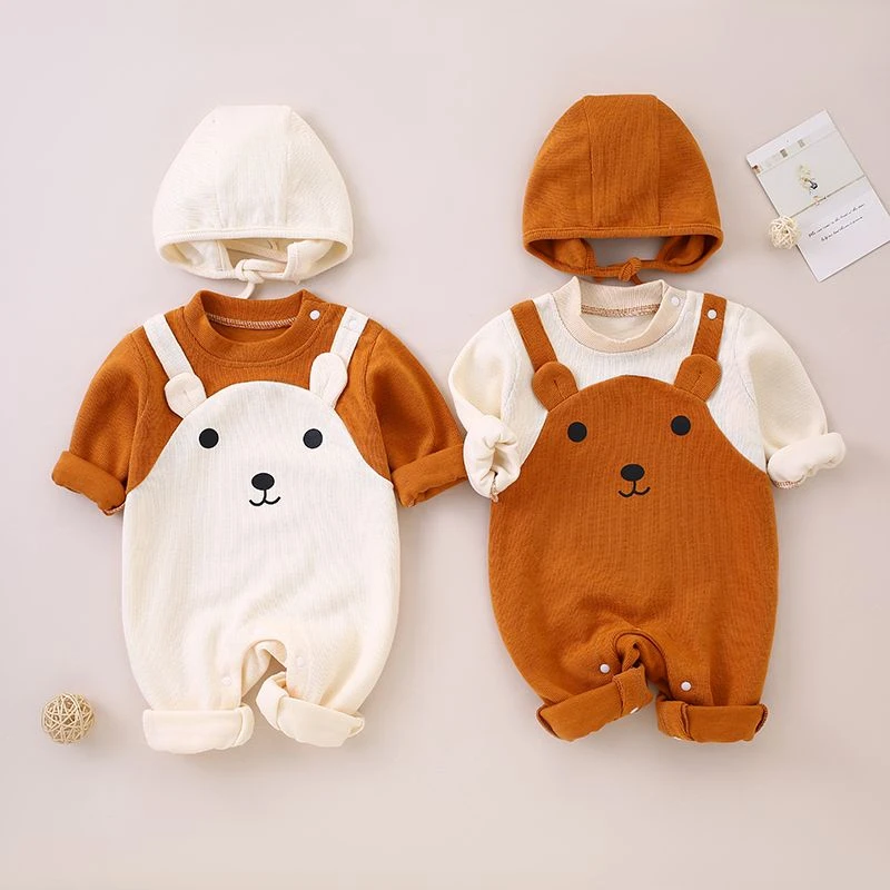 婴儿连体衣春秋薄款长袖满月新生儿男女宝宝衣服哈衣洋气爬服