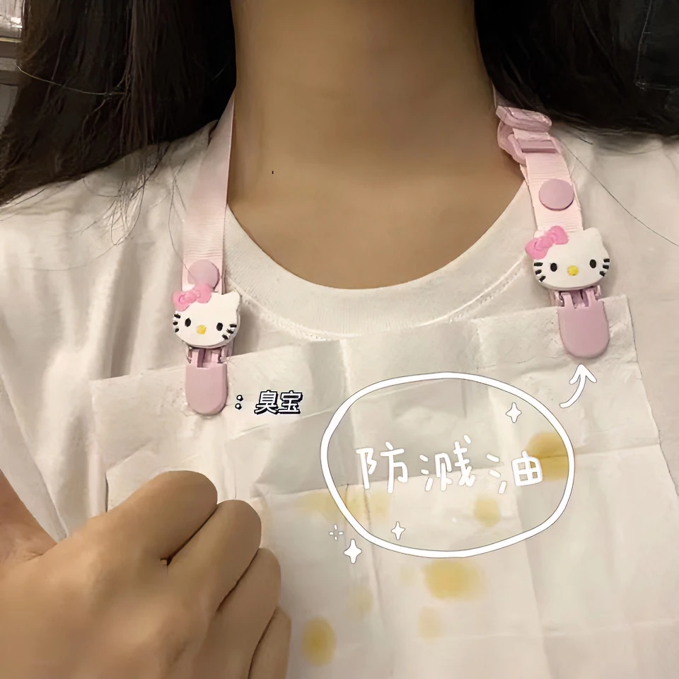 【笨鹅家】小仙女干饭夹可调节餐巾干饭嗦粉免洗卡通挂脖吃饭防溅