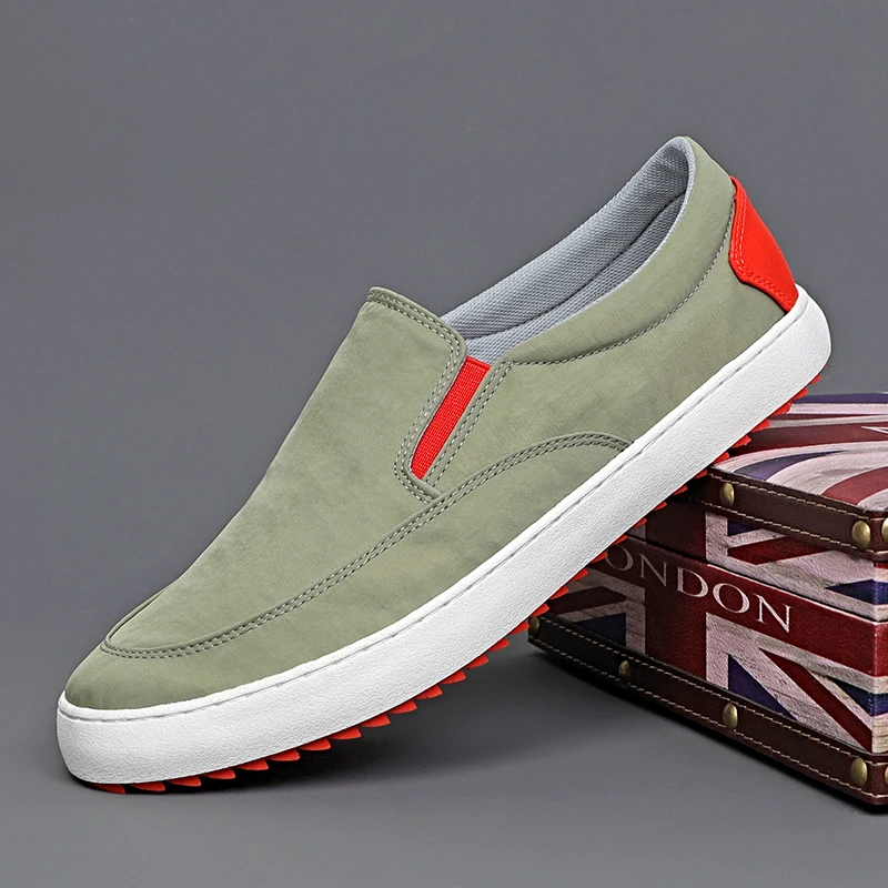 新款春季潮流一脚蹬男士百搭布鞋 软底冰丝布潮鞋*24042