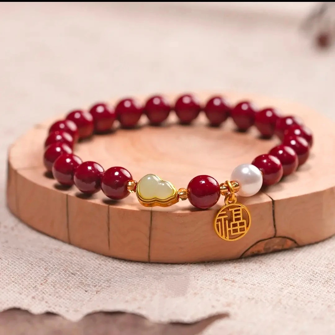 含辰砂工艺品天然辰砂朱砂手串手链紫金砂