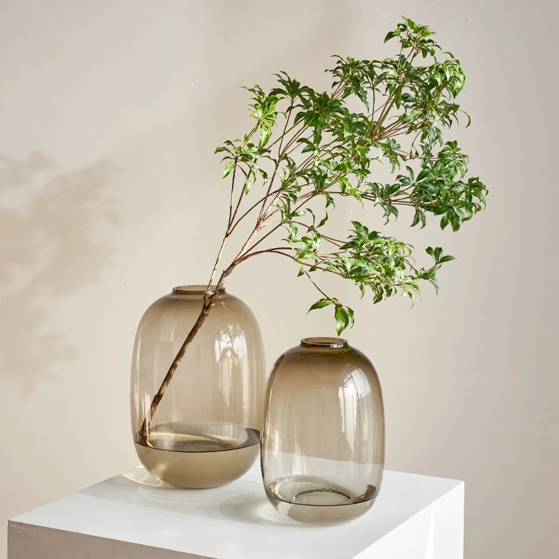 意式喜悦大玻璃客厅花瓶浪漫卧室简约办公室ins插花锤纹家居生活