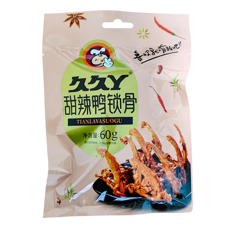【2-3袋】 久久丫甜辣鸭锁骨60g宿舍追剧零食麻辣正宗风干