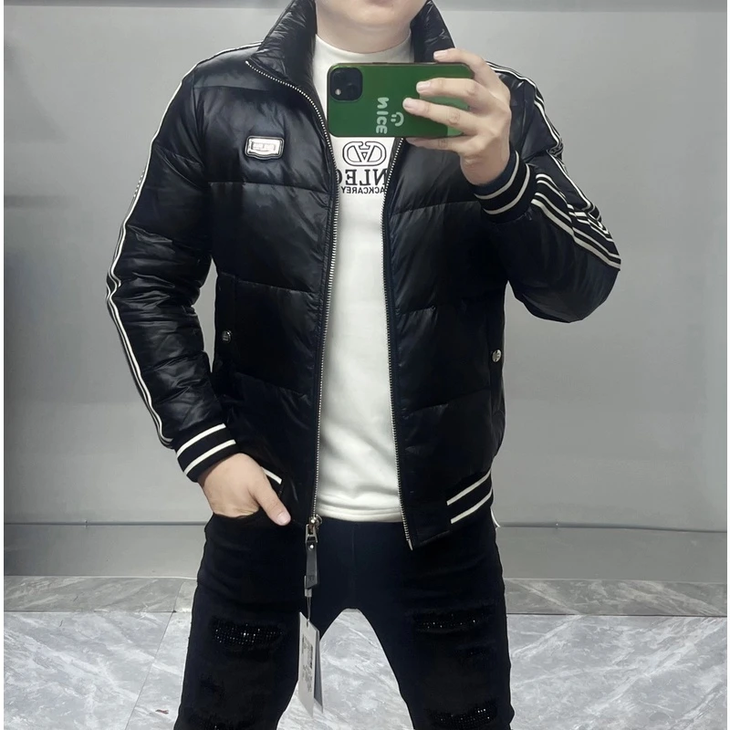 高品质冬款轻奢百搭帅气韩版个性保暖时尚男士休闲立领羽绒服6683