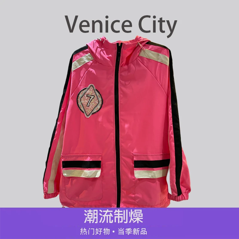 5732~【文鹿鹿】户外层次感口袋冲锋衣女