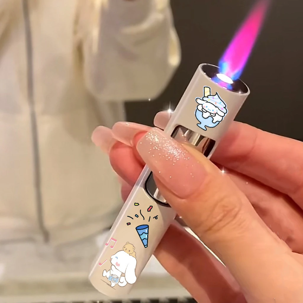 可爱库洛米草莓熊打火机卡通粉焰圆形小巧夜光白色ins男女友礼物