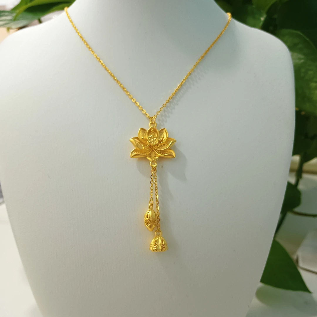 足金999莲花两世欢套链