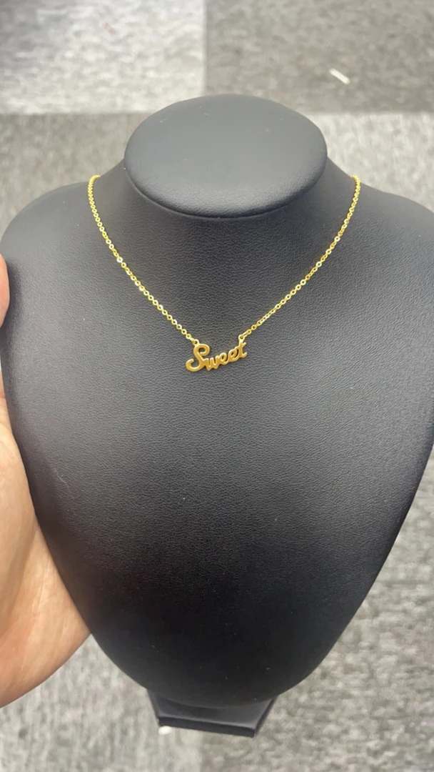 5G足金999sweet字母套链时尚