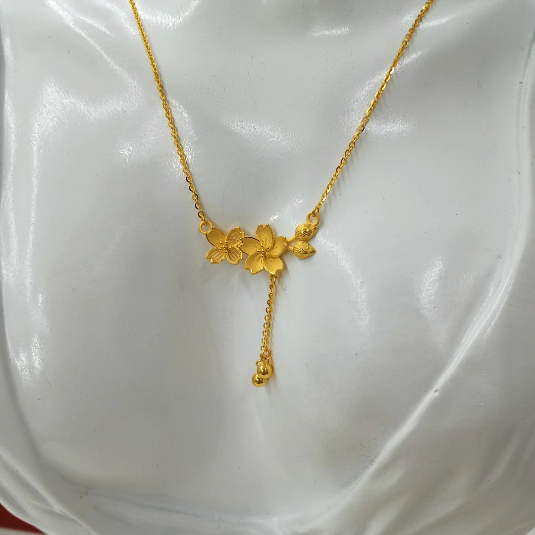 【不支持无理由退】 5G工艺足金999花花双生花并蒂莲