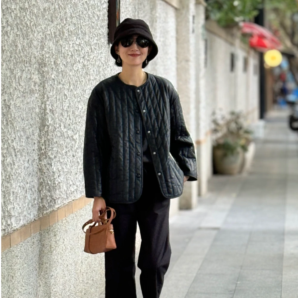 UrbanPaces轻盈软糯进口绵羊皮桑蚕丝棉皮棉服