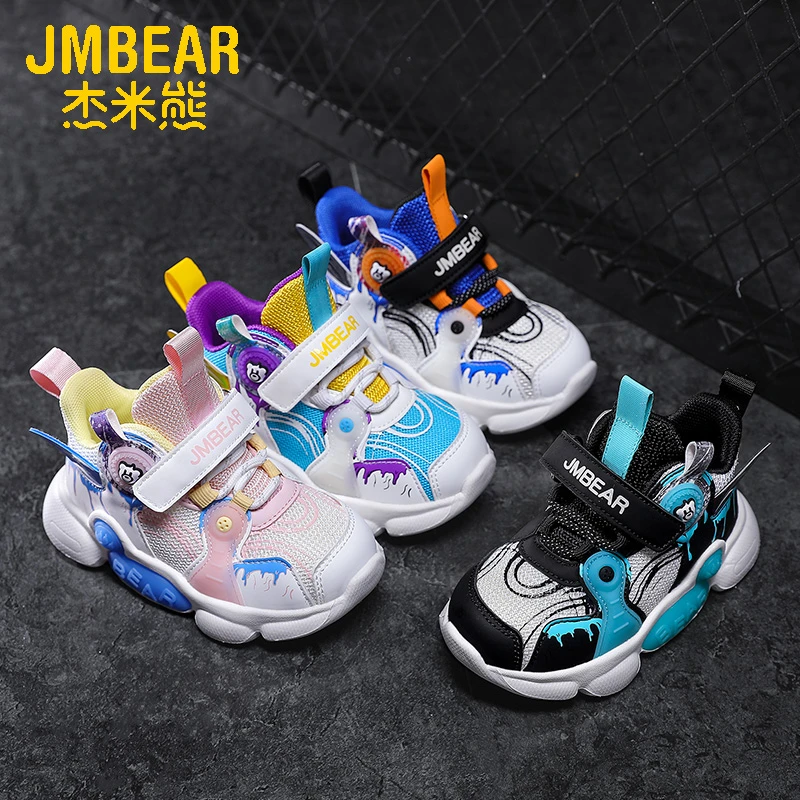 JMBEAR/杰米熊童鞋秋季新款儿童运动鞋网面透气休闲鞋学步机能鞋